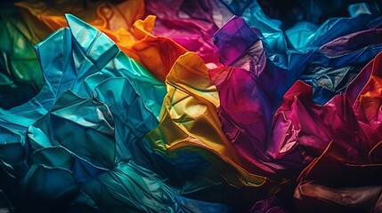 Obraz premium Wrinkled Color Paper Generative AI