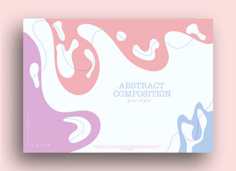 Abstract background with deformed shapes and lines. A simple color composition for posters, posters, banners, covers