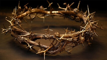 Fototapeta premium Crown of thorns of Jesus Christus on Easter, other Topics: Cross, god, Christ, Church, resurrection, belief, religion 