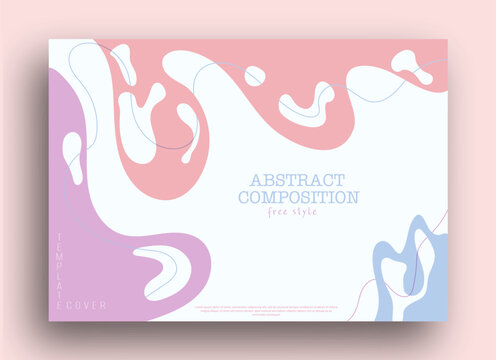 Abstract background with deformed shapes and lines. A simple color composition for posters, posters, banners, covers