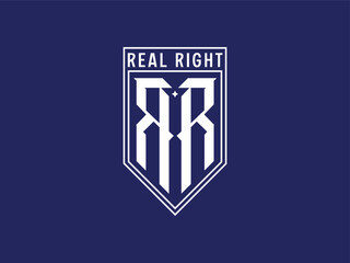 R and RR logo design vector