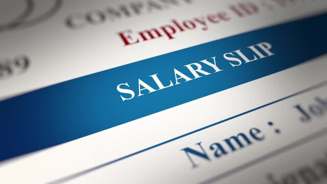 Animated Salary Slip,  All data on the Footage are Fictional, Created Especially for This Concept