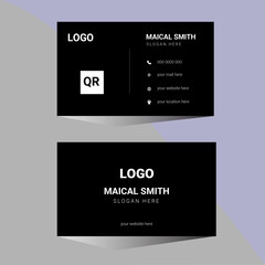 business card template. black and white . Modern presentation card with company logo.
creative business card template. Portrait and landscape orientation. 
