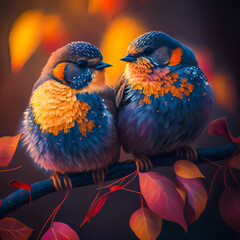 two birds in love
