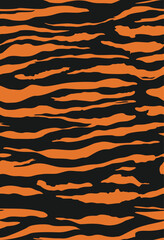 
Tiger print, orange background, seamless texture, urban design on textile.