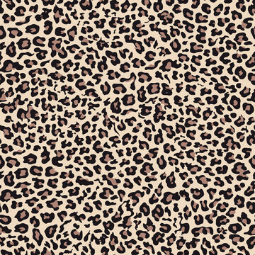 
Leopard print seamless pattern vector animal background, cat spots, fashion design for textile