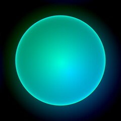 Teal abstract circle round background, tech, round centered backdrop gradient deep illuminated colors, eerie alien glow, glow in the dark look, bioluminescent, centered copy space black edges