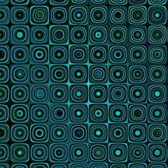 Abstract teal and black art background backdrop, pattern design bubble grid round repeating grid dots, high tech look, technical, weird glowing green, digital futuristic cyberpunk textile fashion tile