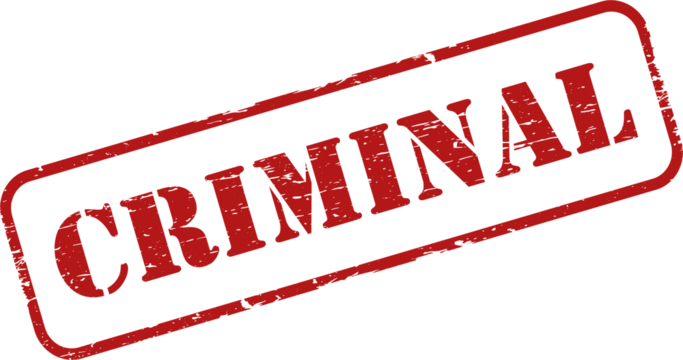 Criminal grunge rubber stamp