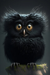 Fototapeta premium Baby Owl Character Generative AI