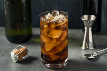 Cold Refreshing Boozy Diet Cola and Champagne