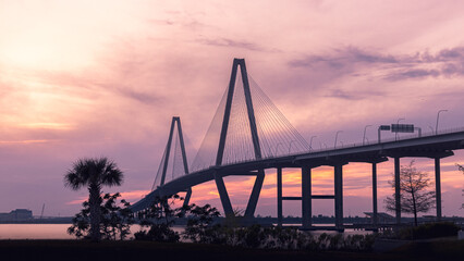 Ravenel Bridge Sunset in Charleston, South Carolina