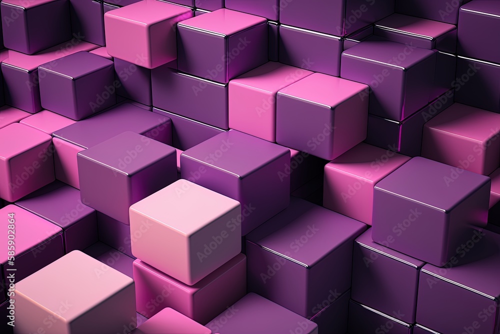 Poster a modern tech background with purple and pink blocks of varying sizes. generative ai