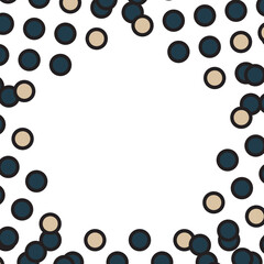 Blue and brown circle dots frame. Vector illustration.	