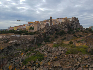 Fototapeta na wymiar The view on the city of Castelsardo, Sardinia, Italy