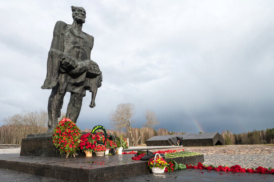 Belarus, Minsk, March 2023. Memorial complex of Khatyn village. Monument to the Unbowed Man