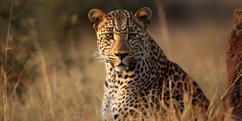 Leopard in Masai Mara National Reserve Generative AI