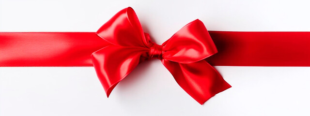 red bow on a white background. Generative AI,
