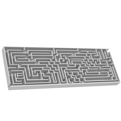 3D rendering illustration of a rectangular labyrinth