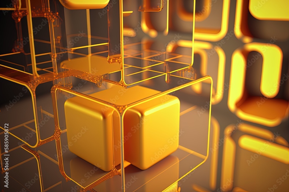 Poster translucent cubes make up a futuristic tech wallpaper that is both stylish and well-executed. as in,