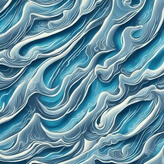 Obraz premium seamless pattern with waves - abstract ocean waves background - Generative AI