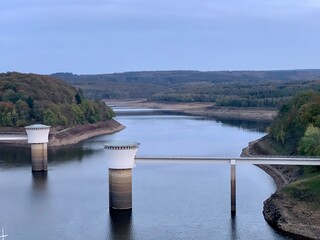 The Gileppe Dam or Barrage de la Gileppe in french is an arch-gravity dam on the Gileppe river in Jalhay, Li&egrave;ge province, Wallonia, Belgium.
