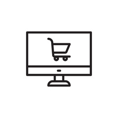 Shopping cart icon in flat style. Computer vector illustration on white isolated background.