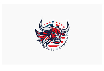 Obraz premium american bull vector company logo