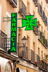 Pharmacy symbol sign in Spain