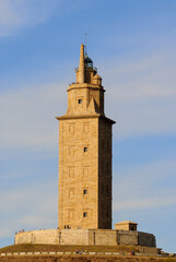 Fototapeta premium The Tower of Hercules Torre on the coast of A Coruna, Galicia, Spain