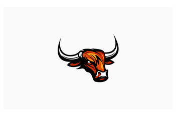 the bull concept design mascot logo