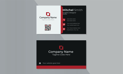 business card design. double-sided business card template modern and clean style.