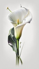 Blooming Elegance: Watercolor Painting of Calla Lily Flower