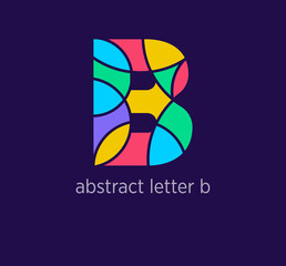 Modern abstract letter b logo icon. Unique mosaic design color transitions. Colorful letter b template. vector.