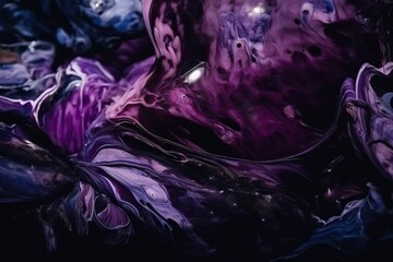  an abstract painting of purple and blue colors with a white light in the middle of the image and a black background with a white light in the middle of the image.  generative ai