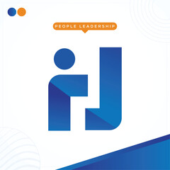 il ij letter Leadership People  Logo Template  In Modern Creative  Minimal Style  Vector Design