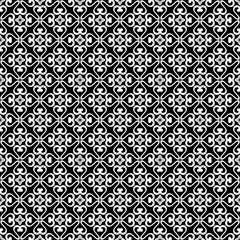 Black and white seamless pattern texture. Greyscale ornamental graphic design. Mosaic ornaments. Pattern template. Vector illustration. EPS10.