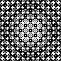 Black and white seamless pattern texture. Greyscale ornamental graphic design. Mosaic ornaments. Pattern template. Vector illustration. EPS10.