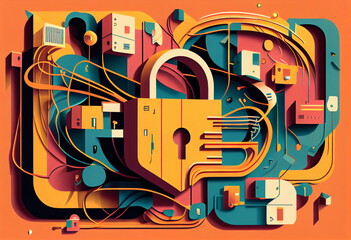 Colorful data protection illustration