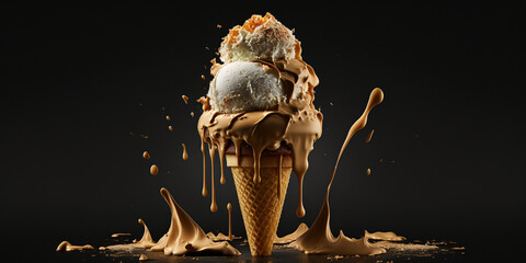 Tasty and refreshing strawberry sorbet