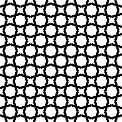 Naklejka premium Black and white seamless pattern texture. Greyscale ornamental graphic design. Mosaic ornaments. Pattern template. Vector illustration. EPS10.