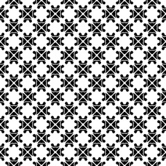 Black and white seamless pattern texture. Greyscale ornamental graphic design. Mosaic ornaments. Pattern template. Vector illustration. EPS10.