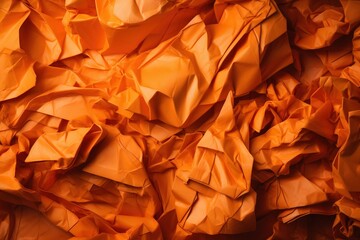  a pile of orange paper that is very large and very bright orange and has a lot of folds on it that are folded in half.  generative ai