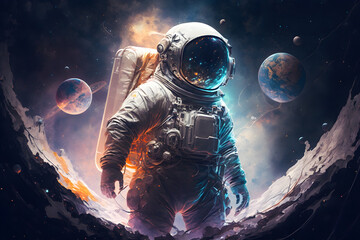 Astronaut in space. Future concept