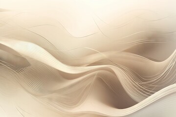  an abstract beige background with wavy lines and curves in the middle of the image, with a soft light color to the left of the image.  generative ai