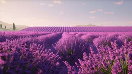 Obraz na płótnie Canvas Lavender field. Illustration AI Generative.