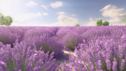Plakat Lavender field. Illustration AI Generative.