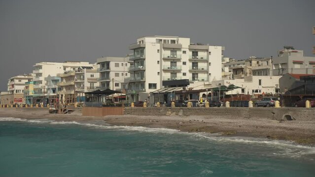 Hotels on Akti Kanari Beach, Rhodes Town, Rhodes, Dodecanese Islands, Greek Islands, Greece, Europe