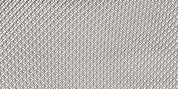 The texture of the metal mesh on a white background. Torn steel, metal mesh with holes