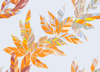 Abstract palm leafage repeat pattern vector. Lush floral summer fashion fabric print.